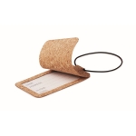 Identificador de malas em cortiça personalizado com logótipo Cork cor bege