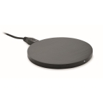 Carregador sem fio redondo simples de bambu Natura Ultra cor preto