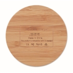 Carregador sem fio redondo simples de bambu Natura Ultra cor madeira sexta vista