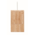 Carregador de bambu de 10W com suporte para smartphone Valley cor madeira quinta vista