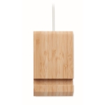 Carregador de bambu de 10W com suporte para smartphone Valley cor madeira sexta vista