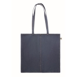 Saco de algodão personalizado ecológico 250 g/m2 Denim Cotton cor azul segunda vista