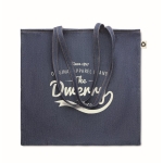 Saco de algodão personalizado ecológico 250 g/m2 Denim Cotton cor azul vista principal
