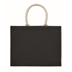 Saco para compras ou para a praia com alças curtas Jute Ibiza cor preto