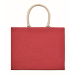 Saco para compras ou para a praia com alças curtas Jute Ibiza cor vermelho terceira vista