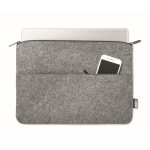 Bolsa para portátil de feltro rPET com bolso frontal 14'' Paris cor cinzento segunda vista