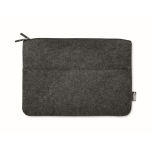Bolsa para portátil de feltro rPET com bolso frontal 14'' Paris cor cinzento-escuro