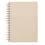 Caderno com papel feito de erva, folhas A5 pautadas Grass Paper cor bege