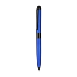 Caneta metálica de cor preta com ponteira táctil tinta azul Touch cor azul