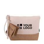 Nécessaire de algodão e juta de comércio justo, 220 gramas de juta cor bege vista principal