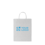 Saco publicitário pequeno branco de papel ecológico Eco Mall Mini cor branco vista principal