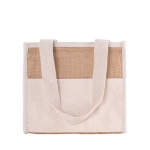 Saco térmico de juta com bolso de algodão e fecho de velcro Malibu cor bege