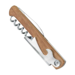 Saca-rolhas personalizado de madeira com descapsulador Timber cor madeira imagem com logo