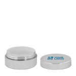 Bálsamo labial em frasquinho, tampa e aroma baunilha, SPF15 cor prateado vista principal