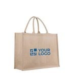 Saco de juta personalizado, interior laminado e alças curtas Jute Shop vista principal