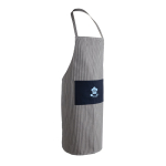 Avental de algodão reciclado de linhas finas 280 g/m2 Ukiyo Deluxe cor azul-marinho vista com logo