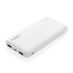 Power bank publicitário longa duração com USB dual 10.000 mAh Philips cor branco