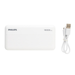 Power bank publicitário longa duração com USB dual 10.000 mAh Philips cor branco quarta vista