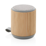 Coluna de som de bambu natural e de tecido com logotipo Remembers cor castanho
