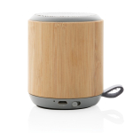 Coluna de som de bambu natural e de tecido com logotipo Remembers cor castanho quarta vista