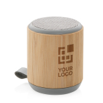 Coluna de som de bambu natural e de tecido com logotipo Remembers cor castanho vista principal