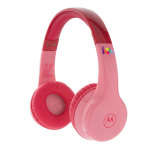 Auscultadores sem fio para crianças à prova de choque Motorola cor cor-de-rosa vista com logo