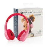Auscultadores sem fio para crianças à prova de choque Motorola cor cor-de-rosa vista com caixa