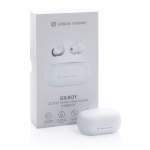 Intra-auriculares de qualidade sem ruído com controle de toque Gilroy cor branco vista com caixa