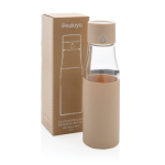 Garrafas para brindes para controlar a hidratação 600ml Crystal Ukiyo cor castanho-claro vista com caixa