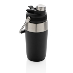 Garrafa de aço para excursão com tampa de dupla função 500ml Slender cor preto