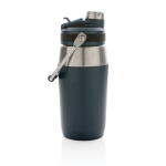 Garrafa de aço para excursão com tampa de dupla função 500ml Slender cor azul-marinho terceira vista