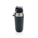 Garrafa térmica grande com tampa com palhinha para excursão 1L Slender cor azul-marinho