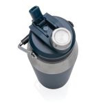 Garrafa térmica grande com tampa com palhinha para excursão 1L Slender cor azul-marinho sexta vista