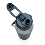 Garrafa térmica grande com tampa com palhinha para excursão 1L Slender cor azul-marinho sétima vista