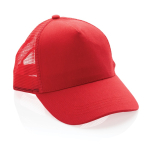 Boné tipo camionista sustentável de algodão com rede Eco Mesh cor vermelho sétima vista