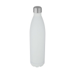 Garrafa térmica grande de aço inoxidável com logo 1L Térmica Cove cor branco
