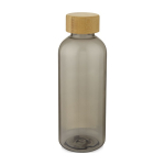 Garrafas personalizadas feitas de plástico reciclado 650ml rPET Nature cor preto