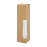 Garrafas personalizadas feitas de plástico reciclado 650ml rPET Nature cor transparente segunda vista com caixa