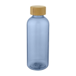 Garrafas personalizadas feitas de plástico reciclado 650ml rPET Nature cor azul transparente