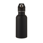 Garrafa de aço com bocal, desportiva, acabamento mate 500ml Match cor preto terceira vista frontal