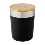 Copo térmico de aço com tampa de bambu orgânico 330ml Organic Cover cor preto segunda vista