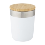 Copo térmico de aço com tampa de bambu orgânico 330ml Organic Cover cor branco segunda vista