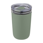 Copo de vidro de borosilicato e plástico reciclado 420ml Glass cor verde menta