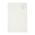 Caderno reciclado, sem lombada, folhas A5 pautadas Milk Carton cor branco-sujo segunda vista frontal