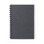 Caderno com capa de cartão reciclado, folhas A5 pautadas CardBoard cor preto primeira vista