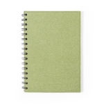 Caderno com capa de cartão reciclado, folhas A5 pautadas CardBoard cor verde primeira vista