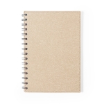 Caderno com capa de cartão reciclado, folhas A5 pautadas CardBoard cor natural primeira vista
