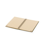 Caderno com capa de cartão reciclado, folhas A5 pautadas CardBoard terceira vista