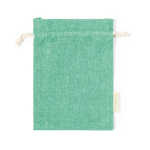 Saco de algodão reciclado pequeno com fecho 120 g/m2 Mini Recycled cor verde primeira vista