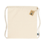 Mochila-saco de algodão 180 g/m2 resistente 9 kg Thin FairTrade cor natural primeira vista